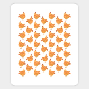 The cute yellow and red chicken pattern Sticker